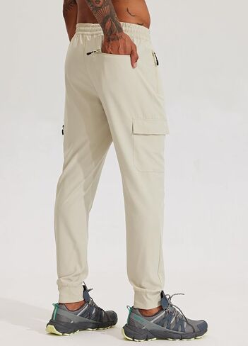Men's Outdoor Joggers Athletic Hiking Pants Quick Dry with Zipper Pockets in Saudi Arabia