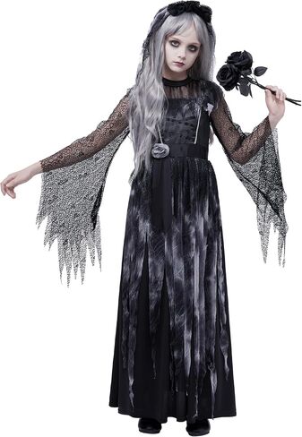Spooktacular Creations Haunted Princess Costumes for Girls, Kids Scary Cemetery Bride Dress, Zombie Gothic Outfits with Headband for Halloween Ghost Role Playing Parties in Saudi Arabia
