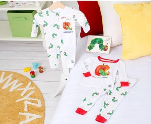 Baby Starters The Very Hungry Caterpillar One Piece Zippered Coverall Pajamas (Cotton, White and Red, 18M) in Saudi Arabia