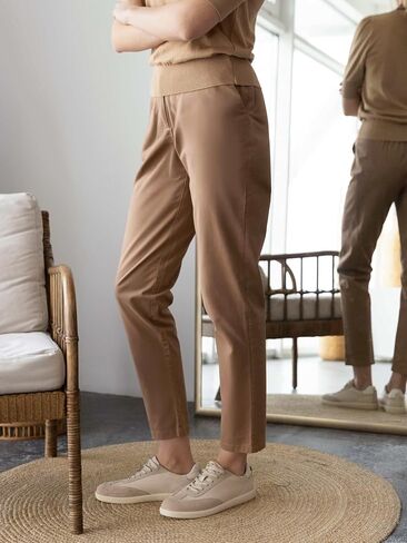 Arber Women’s Cotton Cotton Courns - ساق مدببة نحيفة ، وعمل غير رسمي وعملي ، الكاكي/الأزرق in Saudi Arabia