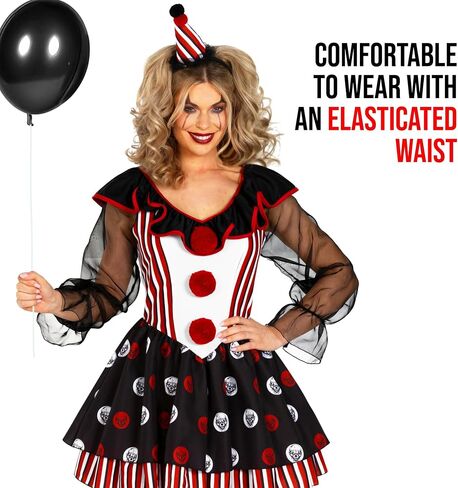 Morph Clown Clown Costume Womens Halloween Comple for Womens Clown Costume Jester Halloween Outfit Women in Saudi Arabia