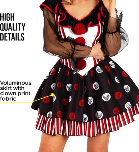 Morph Clown Clown Costume Womens Halloween Comple for Womens Clown Costume Jester Halloween Outfit Women in Saudi Arabia