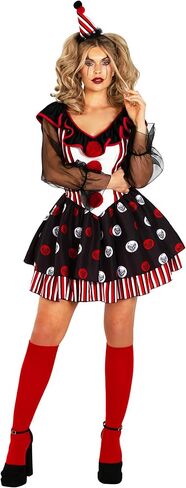 Morph Clown Clown Costume Womens Halloween Comple for Womens Clown Costume Jester Halloween Outfit Women in Saudi Arabia