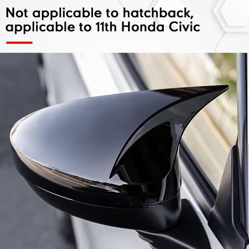 Door Side Mirror Cover for Honda Civic Accessories 2022 2023 2024 Aggressive Look Sport Door Side Mirror Cover（ Glossy Black） in Saudi Arabia
