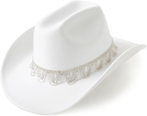 Lisianthus Glitter Rhinestone White Cowgirl Hat Hat Western Western Western Hat in Kuwait
