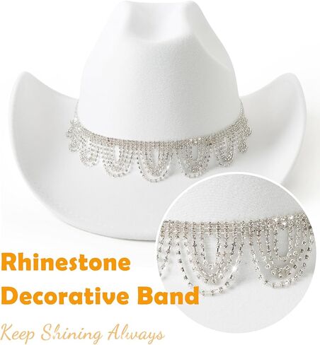 Lisianthus Glitter Rhinestone White Cowgirl Hat Hat Western Western Western Hat in Kuwait