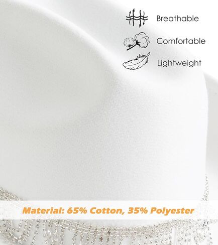 Lisianthus Glitter Rhinestone White Cowgirl Hat Hat Western Western Western Hat in Kuwait