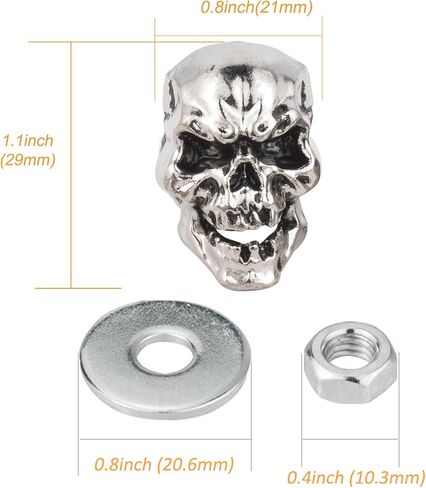 Arenbel Skull License Plate Frame Fasteners Funny Bolts Motorcycle Tag Screws Kit Fit Motorcycle Trucks SUV, Copper in Saudi Arabia