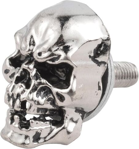 Arenbel Skull License Plate Frame Fasteners Funny Bolts Motorcycle Tag Screws Kit Fit Motorcycle Trucks SUV, Copper in Saudi Arabia