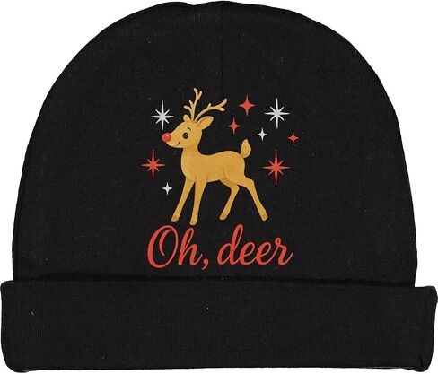 inktastic Oh Deer Christmas Reindeer Baby Beanie Hat in Saudi Arabia