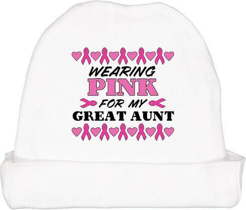 inktastic Wearing Pink for My Great Aunt- Breast Cancer Baby Beanie Hat in Saudi Arabia