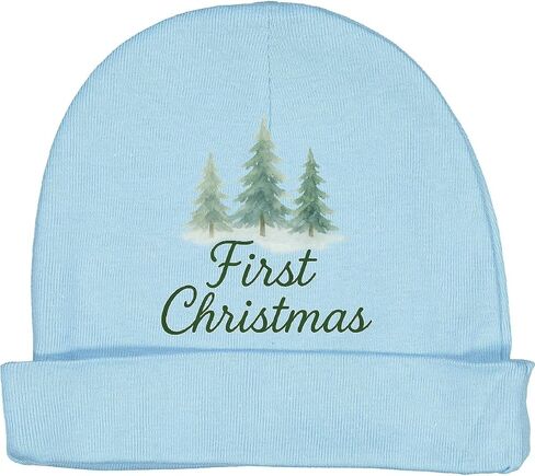 inktastic First Christmas Trees Watercolor Art Baby Beanie Hat in Saudi Arabia