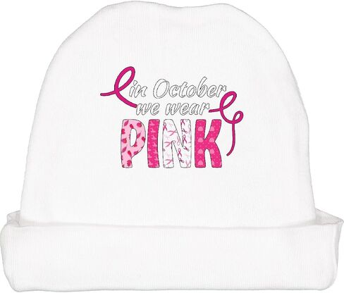 inktastic in October We Wear Pink- Breast Cancer Awareness Baby Beanie Hat in Saudi Arabia