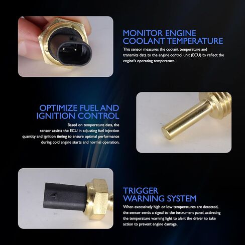 HiSport Engine Coolant Temperature Sensor - Compatible with Cadillac CT5 CT6 Escalade Chevrolet Camaro Corvettle Cruze GMC Sierra 1500 2500 3500 Terrain Replaces 25186240 in Saudi Arabia