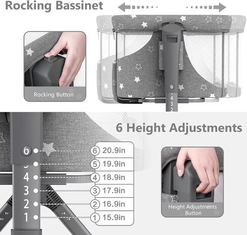 سرير للنوم بجانب السرير، سرير أطفال مع مرتبة، سرير أطفال بجانب السرير مع ارتفاع قابل للتعديل وعجلات مطورة، سرير محمول شبكي بالكامل للنوم المشترك، سرير أطفال لحديثي الولادة in Kuwait