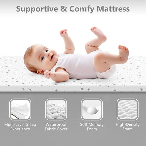 سرير للنوم بجانب السرير، سرير أطفال مع مرتبة، سرير أطفال بجانب السرير مع ارتفاع قابل للتعديل وعجلات مطورة، سرير محمول شبكي بالكامل للنوم المشترك، سرير أطفال لحديثي الولادة in Kuwait