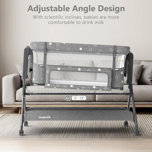 سرير للنوم بجانب السرير، سرير أطفال مع مرتبة، سرير أطفال بجانب السرير مع ارتفاع قابل للتعديل وعجلات مطورة، سرير محمول شبكي بالكامل للنوم المشترك، سرير أطفال لحديثي الولادة in Kuwait