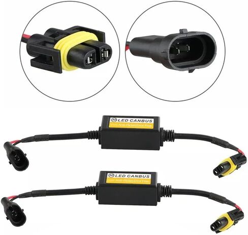وحدة فك تشفير LED ، 2 عبوات CAR H8/H9/H11 مقاومات التحميل بديل ، متوافق مع مركبات 9V-36V تنطبق على H8/H9/H11 مصابيح LED in Saudi Arabia