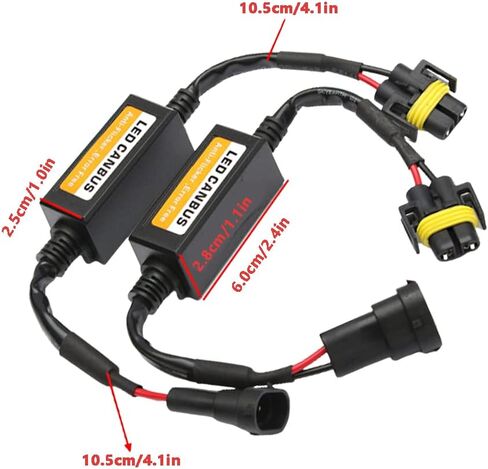 وحدة فك تشفير LED ، 2 عبوات CAR H8/H9/H11 مقاومات التحميل بديل ، متوافق مع مركبات 9V-36V تنطبق على H8/H9/H11 مصابيح LED in Saudi Arabia