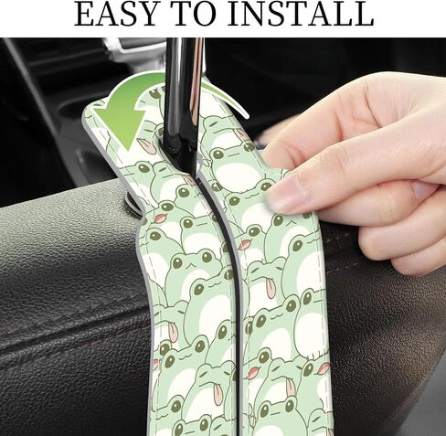 PU Leather Car Seat Hook, Storage Headrest Hanger, Cute Car Backseat Organizer, Car Hooks For Purses and Bags Brown Checkerboard in Saudi Arabia