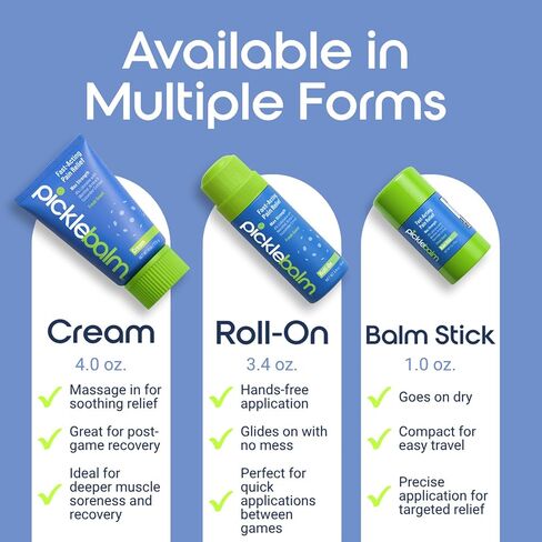 Pickleball Post-Game Muscle Pain Relief Cream with 4% Lidocaine, Arnica, Menthol, Cucumber Seed Extract for Shoulders, Knees, Wrists, and More, 4oz Cream in Saudi Arabia