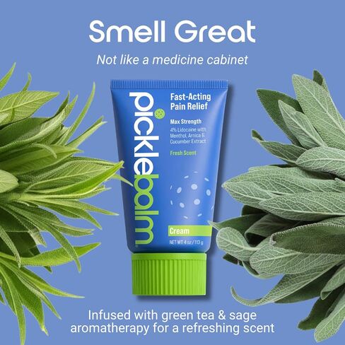 Pickleball Post-Game Muscle Pain Relief Cream with 4% Lidocaine, Arnica, Menthol, Cucumber Seed Extract for Shoulders, Knees, Wrists, and More, 4oz Cream in Saudi Arabia