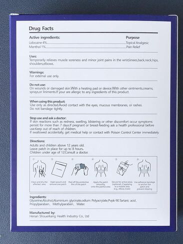 4% Lidocaine Pain Relief Patches Maximum Strength (8 Count),Gel Pain Patches for Back Knee Joint Neck Shoulder Muscle Pain Relief in Kuwait