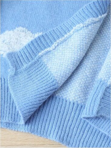 Girl's Cute Cloud Graphic Cardigan Sweater Open Front Long Sleeve Knit Light Weight Cardigans Outerwear in Saudi Arabia