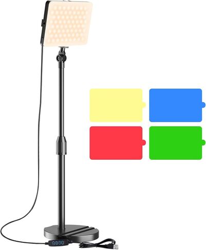 2-Pack LED Video Light with Stand, Home Studio Back Lights, Photo Lights with Color Filters for Close Photography Lighting YouTube Video Recording, Desk Game Steaming in Saudi Arabia