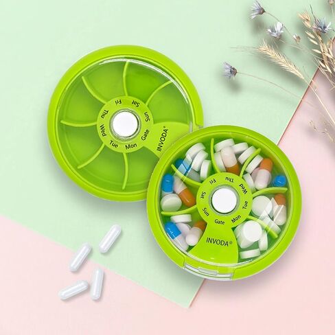 Travel Pill Organizer Weekly Pill Container 7 Day Daily Pill Box Small Portable Pill Case for Fish Oil Supplements Vitamins Organizer in Saudi Arabia