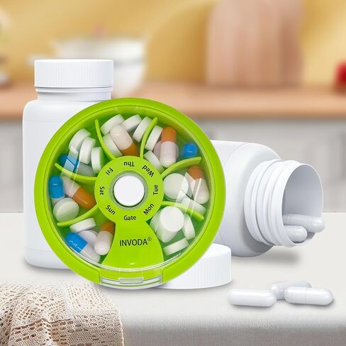 Travel Pill Organizer Weekly Pill Container 7 Day Daily Pill Box Small Portable Pill Case for Fish Oil Supplements Vitamins Organizer in Saudi Arabia