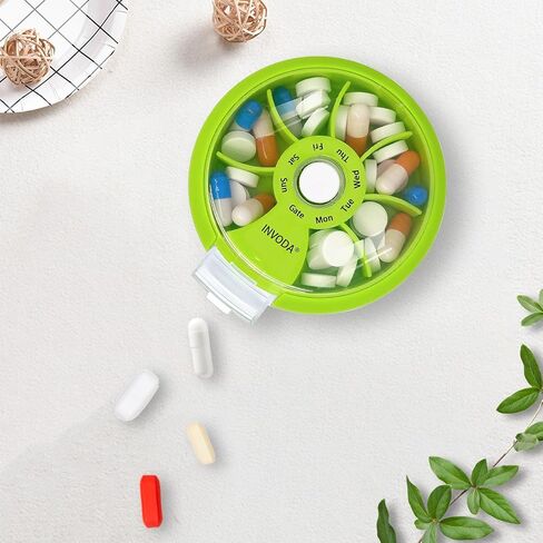 Travel Pill Organizer Weekly Pill Container 7 Day Daily Pill Box Small Portable Pill Case for Fish Oil Supplements Vitamins Organizer in Saudi Arabia