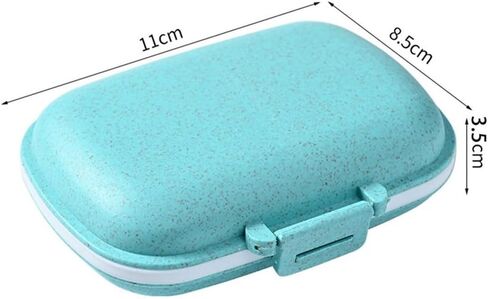 Mini Portable Large Capacity Pill Box – Sealed Medicine Storage for Tablets, Jewelry, Split Packaging, Moisture-Proof 1pc Blue (11 * 8 * 3.5cm) in Saudi Arabia