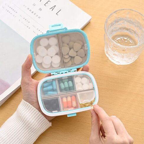 Mini Portable Large Capacity Pill Box – Sealed Medicine Storage for Tablets, Jewelry, Split Packaging, Moisture-Proof 1pc Blue (11 * 8 * 3.5cm) in Saudi Arabia