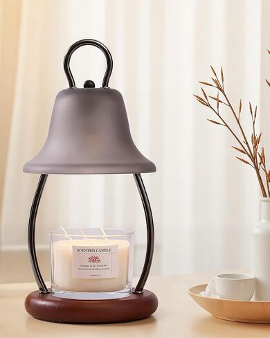 Candle Warmer Lamp with Timer & Dimmer - Electric Candle Light Warmer for Jar Candles, Adjustable Brightness, 2 Replacement Bulbs Included (White) in Saudi Arabia