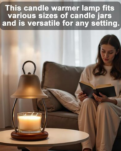 Candle Warmer Lamp with Timer & Dimmer - Electric Candle Light Warmer for Jar Candles, Adjustable Brightness, 2 Replacement Bulbs Included (White) in Saudi Arabia