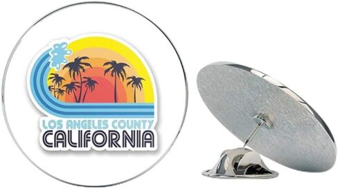 Los Angeles California Round Metal 0.75" Lapel Pin Hat Shirt Pin Tie Tack Pinback in Saudi Arabia