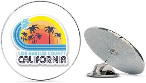 Los Angeles California Round Metal 0.75" Lapel Pin Hat Shirt Pin Tie Tack Pinback in Saudi Arabia