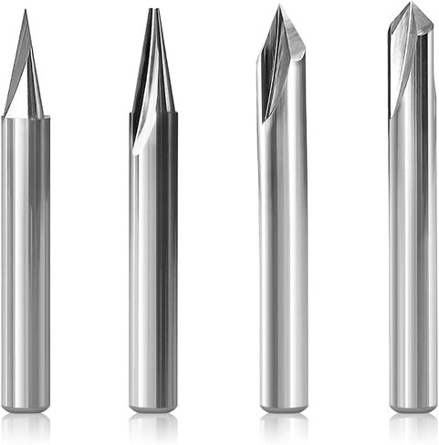 9PCS Carbide CNC Router Bits Set 1/4 Inch Shank | Multiple Uses Nano Coating Spiral Router Bit, Woodworking Detail Carving Trimming V Groove Engraving in Saudi Arabia