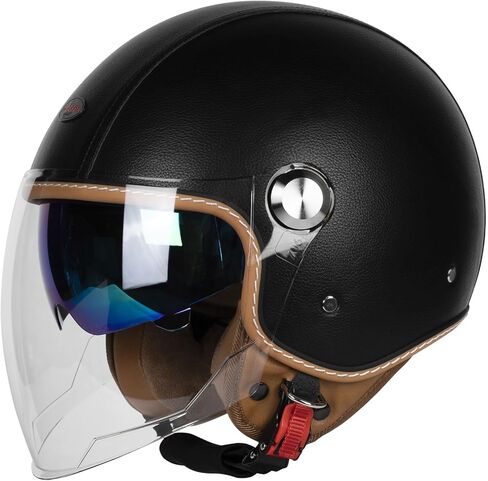 خوذات الدراجات النارية المفتوحة للدراجات النارية ، واعتدت بنقطة 3/4 خوذة مزدوجة الحافة المزدوجة مشبك سرعان in Kuwait