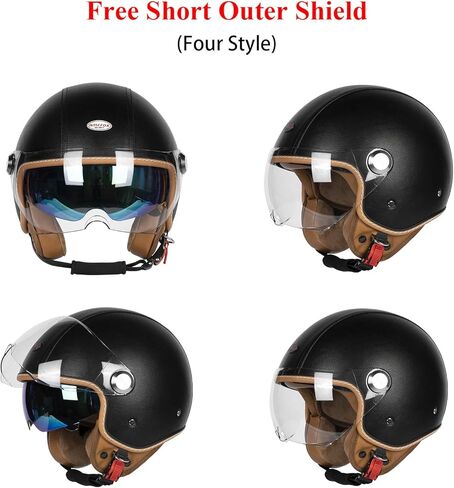 خوذات الدراجات النارية المفتوحة للدراجات النارية ، واعتدت بنقطة 3/4 خوذة مزدوجة الحافة المزدوجة مشبك سرعان in Kuwait