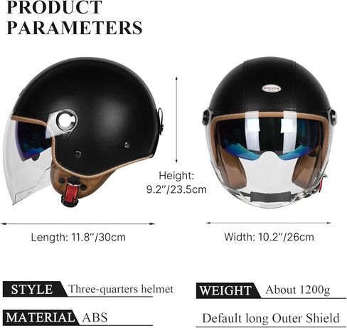 خوذات الدراجات النارية المفتوحة للدراجات النارية ، واعتدت بنقطة 3/4 خوذة مزدوجة الحافة المزدوجة مشبك سرعان in Kuwait