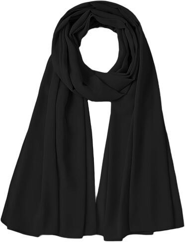 Chiffon Scarf Long Hijabs Soft Lightweight Shawls Breathable Solid Beach Sun-proof Coverup Wraps for Women in Kuwait