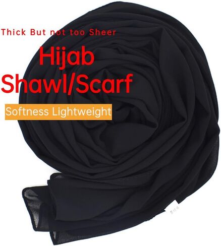 Chiffon Scarf Long Hijabs Soft Lightweight Shawls Breathable Solid Beach Sun-proof Coverup Wraps for Women in Kuwait