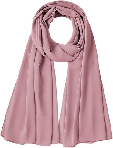 Chiffon Scarf Long Hijabs Soft Lightweight Shawls Breathable Solid Beach Sun-proof Coverup Wraps for Women in Kuwait