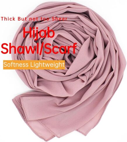 Chiffon Scarf Long Hijabs Soft Lightweight Shawls Breathable Solid Beach Sun-proof Coverup Wraps for Women in Kuwait