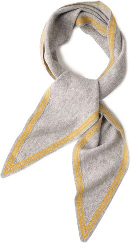 100% Cashmere Diamond-Shaped Small Neck Scarf, Super Soft Warm Knitted Neckerchief for Women Girls, Spring Autumn Versatile Triangle Scarf Short Knit Collar Scarves for All Seasons, Best Gift White in Saudi Arabia