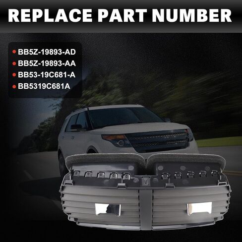 USTAR Center Dashboard Air Outlet Louver A/C Heater Vent Compatible with Ford Explorer 2011-2015, Police Interceptor Utility Base 2013-2015 Replace# BB5Z-19893-AD BB5Z-19893-AA in Saudi Arabia