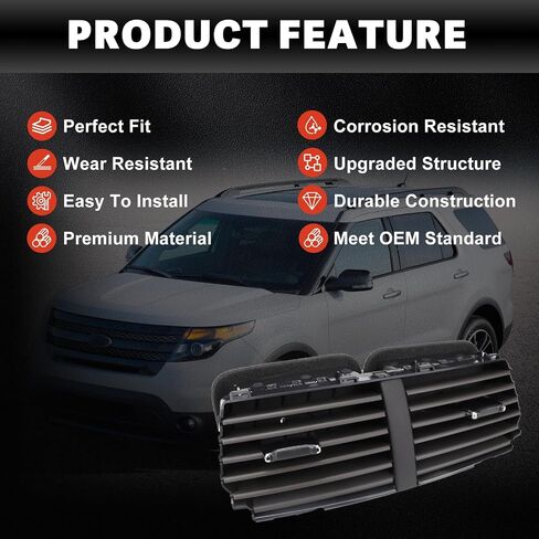 USTAR Center Dashboard Air Outlet Louver A/C Heater Vent Compatible with Ford Explorer 2011-2015, Police Interceptor Utility Base 2013-2015 Replace# BB5Z-19893-AD BB5Z-19893-AA in Saudi Arabia