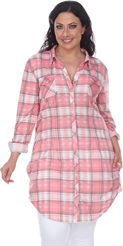 white mark Women's ''Piper'' Button-Front Plaid Dress Shirt in Saudi Arabia